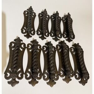 Cabinet Drawer Handle Pulls MCM Brass MCM 7.5" with Mounts‎ BPC 14045 Set Of 9